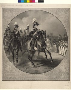 Rytterportrett av Fredrik Wilhelm IV (litografi) av Friedrich Jentzen