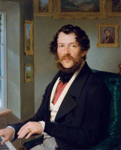 Portrett av en gentleman foran pianoet av Friedrich Johann Gottlieb Lieder