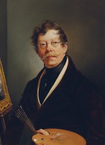 Selvportrett ved staffeliet av Friedrich Johann Gottlieb Lieder