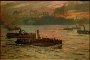 Avslutningstid. I havnen i Hamburg