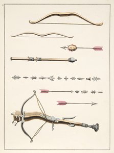 Piler og buer fra det 14.-15. århundre, plate fra 'A History of the Development and Customs of Chivalry', av Dr. Franz Kottenkamp, utgitt av Carl Hoffmann, 1842 av Friedrich Martin von Reibisch