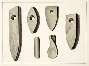 Steinvåpen, plate fra A History of the Development and Customs of Chivalry, av Dr. Franz Kottenkamp, utgitt av Carl Hoffmann, 1842 av Friedrich Martin von Reibisch