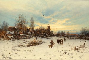 En vintersolnedgang av Friedrich Nicolai Joseph Heydendahl
