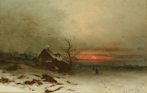 Kommer hjem ved solnedgang av Friedrich Nicolai Joseph Heydendahl