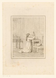 Jente med dukke Scener fra hverdagen i Italia (serietittel) Figur prese dal vero (serietittel på objekt) av Friedrich Rehberg