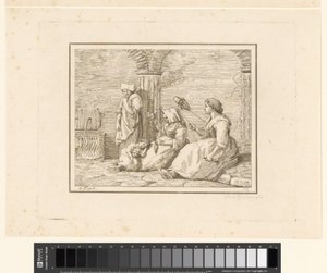 spinnende kvinner Scener fra hverdagen i Italia (serietittel) Figur prese dal vero (serietittel på objekt) av Friedrich Rehberg