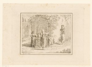 Kvinner ved vannbrønn Scener fra hverdagen i Italia (serietittel) Figur prese dal vero (serietittel på objekt) av Friedrich Rehberg
