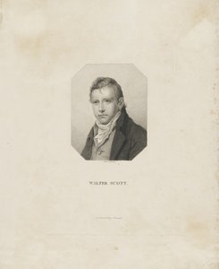 Portrett av den historiske romanforfatteren og poeten Sir Walter Scott 1771-1832, ca 1825.