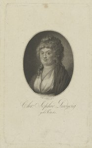 Portrett av forfatteren Christiane Sophie Ludwig, født Fritsche 1764-1815, ca. 1810