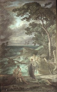Ankomst av Odysseus til nymfen Calypso, Scener fra Odysseen