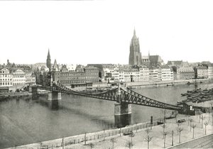 Utsikt fra Sachsenhausen, Frankfurt, Tyskland, 1895.
