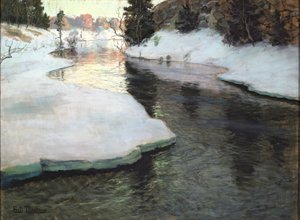 Fjellbekk. Vinter