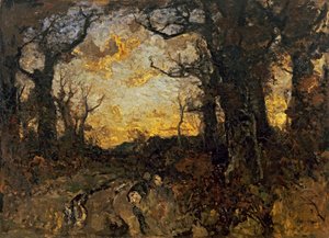 kveld i skogen av Fritz Baer