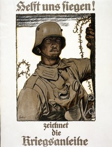 Hjelp oss å vinne! Abonnerer på krigsobligasjonen, pub. München, 1917