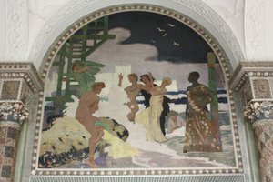 Veggmaleri i skjellhallen til Kurhaus Wiesbaden
