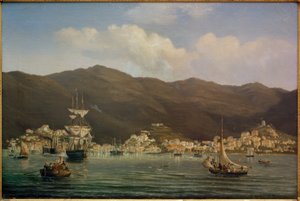 Utsikt over havnen i Saint Thomas av Fritz Melbye