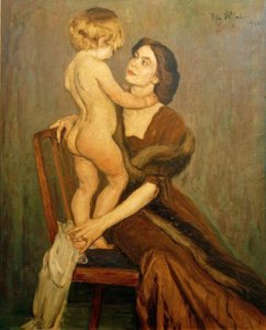 Dame med barn av Fritz Rhein