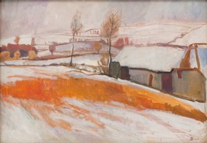 Vinterlandskap. Over Kærby Hill. av Fritz Syberg