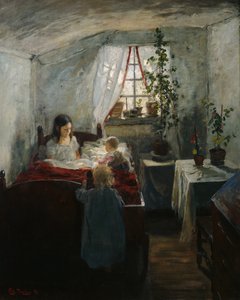 Interiør med barn av Fritz Thaulow