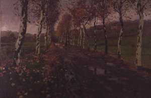 The Avenue of Silver Birches av Fritz Thaulow