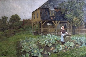 Herregården på Grunerløkka (olje på lerret) av Fritz Thaulow