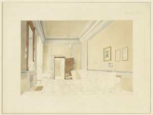 Design (?) for et interiør av Fritz Werner