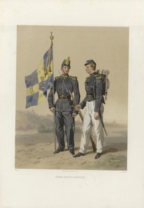 Illustrasjon hentet fra boken svenske og norske hærer, og flåtene i sin nåværende uniform av Dardel, Fritz von og utgitt av Bonnier (se, 1863) av Fritz von Dardel