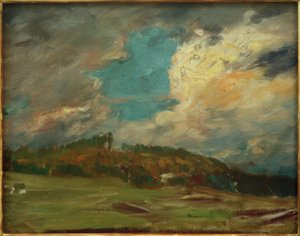 Landskapsstudie (landskap med skyer) av Fritz von Uhde