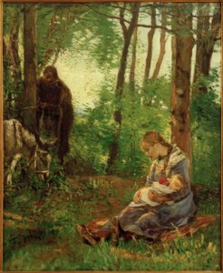 Hvil i skogen (hvil på flukt) av Fritz von Uhde