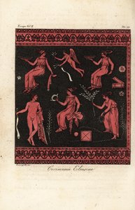 The Eleusinian Mysteries, innvielser for kulten til Demeter og Persephone basert på Eleusis, Hellas av Fumagalli Fumagalli