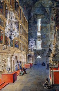 Interiør av Assumption Cathedral of the Moscow Kreml, 1819 av Fyodor Alexeyev