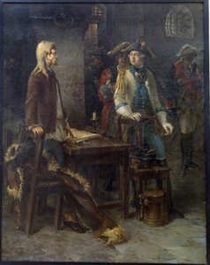 Keiser Peter III besøkte Ivan VI Antonovich i Shlisselburg-festningen i 1762 - Maleri av Fjodor Jemelyanovich av Fyodor Jemelyanovich Burov