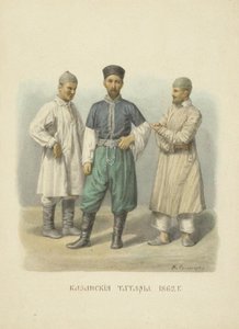Kazan Tatars, illustrasjon fra serien Clothing of the Russian State, 1869