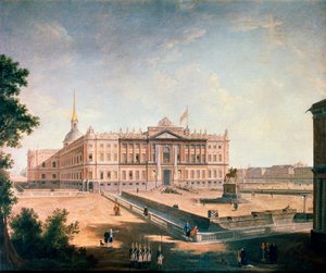 Utsikt over Michael Palace og Connetable Square, St Petersburg, c1800