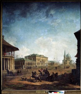 Vue de la ville de Nikolaev (Nikolayev) i Ukraina (Utsikt over byen Nikolayev). Peinture de Fyodor Yakovlevich Alexeev (1753-1824)