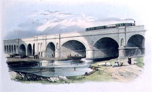 Utsikt over Greenwich Railway som passerer over Surrey Canal nær Trundley