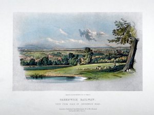 Utsikt over London og Greenwich Railway fra baksiden av Greenwich Road, 1836 av GF Bragg