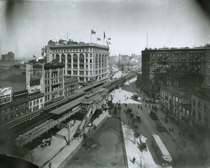 Broadway, nord fra 32nd Street, New York City av G.P. Hall und Sohn
