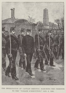The Degradation of Captain Dreyfus, marsjerer fangen til Parade d