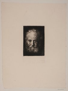 Gammel manns hode. Studer etter Rembrandt