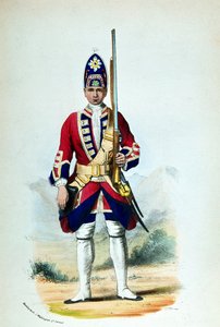En menig i Royal North British Fusiliers i 1742, for Cannons Military Records av G. E. Madeley