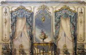 Design av innredning i rokokkostil for stuen av G. Felix Lenoir
