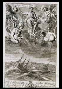 Jupiter kaster en storm på havet, illustrasjon fra bok 1, del 6, kapittel 16 av 
