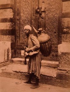 En egyptisk vannbærer (sepia-bilde)