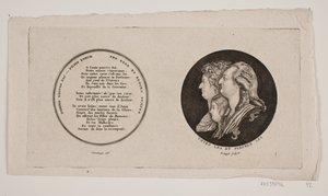 Medaljong med portretter av Louis XVI, hans dronning og sønn av G. N. Angelo