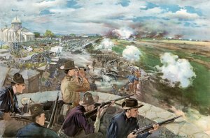 Slaget før Caloocan, 10. februar 1899 - Utsikt fra den kinesiske kirken av G. W. Peters