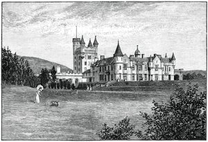 Balmoral Castle fra nordvest, Aberdeenshire, Skottland, 1900.