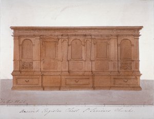 Gammel registerkiste fra Southwark Cathedral, London, 1825 av G Yates