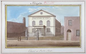Utsikt over kapellet i Penton Street, Southwark, London, 1825 av G Yates