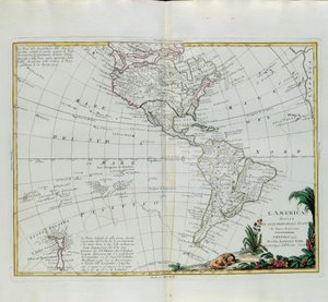 Amerika delt inn i sine hovedstater, gravering av G. Zuliani hentet fra Tome I of the Newest Atlas publisert i Venezia i 1776 av Antonio Zatta, Private Collection av G. Zuliani